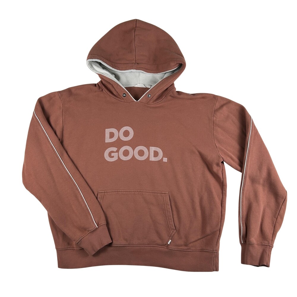 Cotopaxi Hoodie Sweatshirt Womens Large Brown Do Good Graphic Fleece Pullover